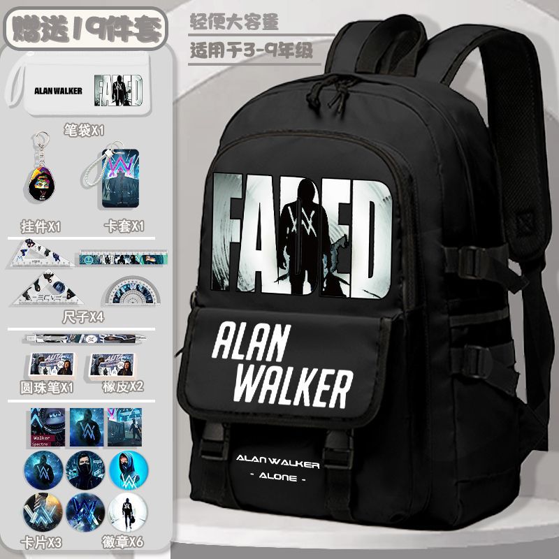 Alan Walker student school bag for girls middle and high school