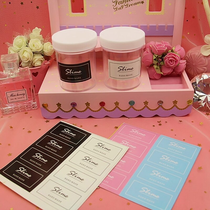 【happy one】Sell  Slime Containers Box Sticker Slime Supplies DIY Accessories. 