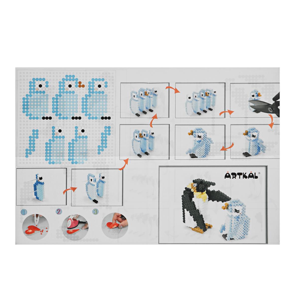 ARTKAL 2000 Pcs DIY Perler Fuse Beads Art Craft Kids 3D Beans Building BlocksPenguin. 