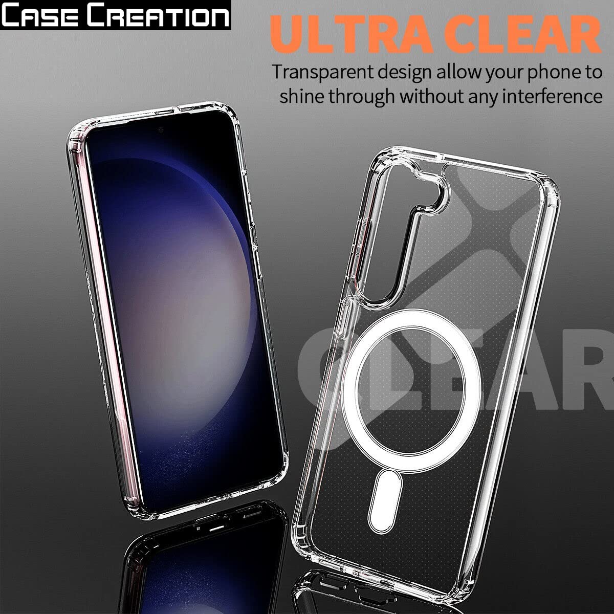 For Samsung Galaxy S21 5G MagSafe Compatible Shockproof Transparent Slim Fit Wireless Charging supported Frosted Border Phone Back Case Mobile Cover-E_Store. 