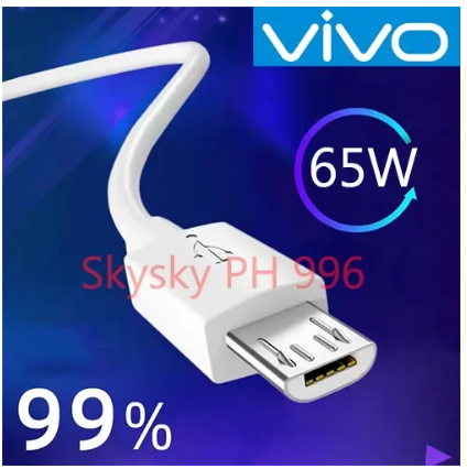 VIVO Charger 100% Original Fast Flash Charger 65W Micro Cable For Android Charger V8 USB/Data Line