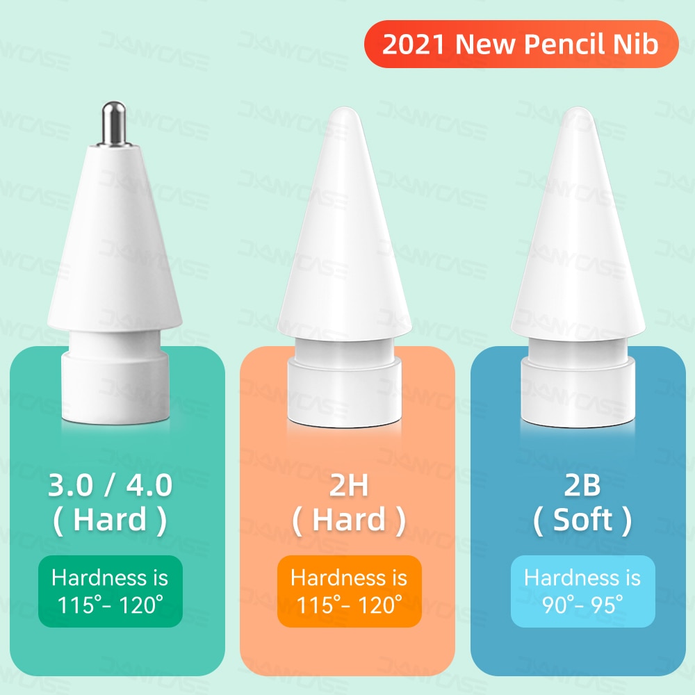 for Apple pencil tip Double Layer 2B HB Thin Tip Transparent Nib For Apple Pencil 1st 2nd Generation Nib iPad Stylus Pen. 