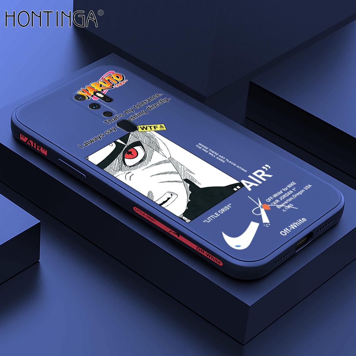 Hontinga for OPPO A9 2020 Case Side Design New Anime Naruto for Boys Back Cover Soft Square Edge Pattern Liquid Silicone Trend Phone Cases