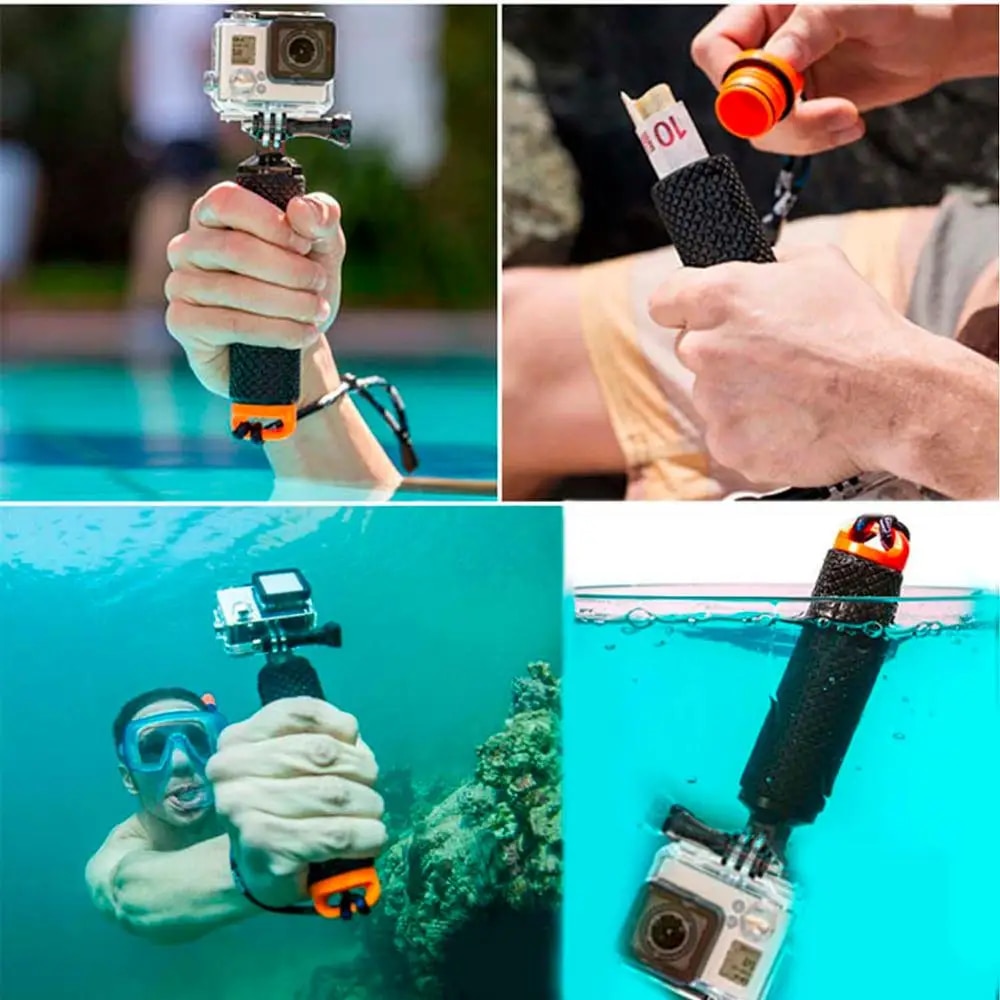 【3C VictoryEagle】Float Grip Monopod Tripod for Gopro Buoyancy Rod Pole Stick Go Pro Hero 5 4 3 For 4K Action Camera. 
