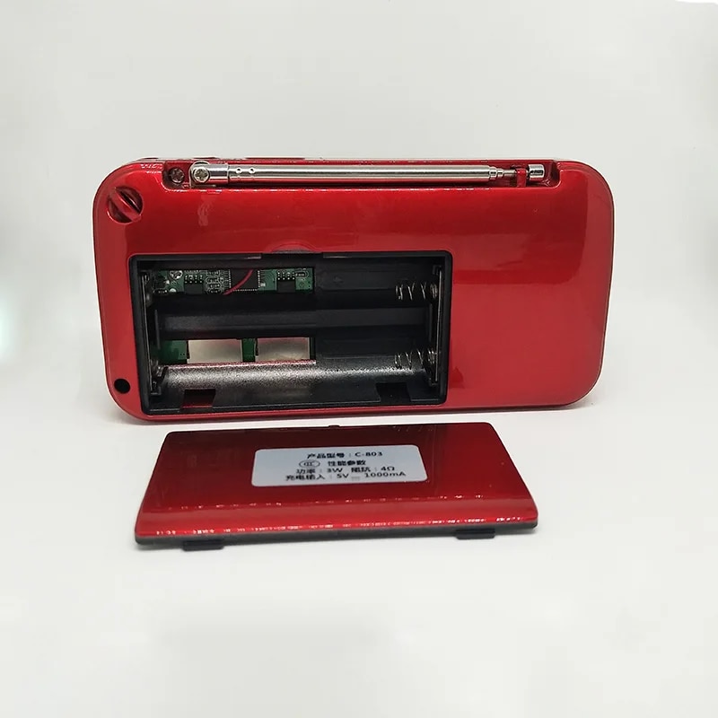 C-803 Support Two 18650 Battery Two TF Card Portable MP3 Radio Speaker Super Bass TF USB FM Player LED Torch 3.5mm Earphone Out. 