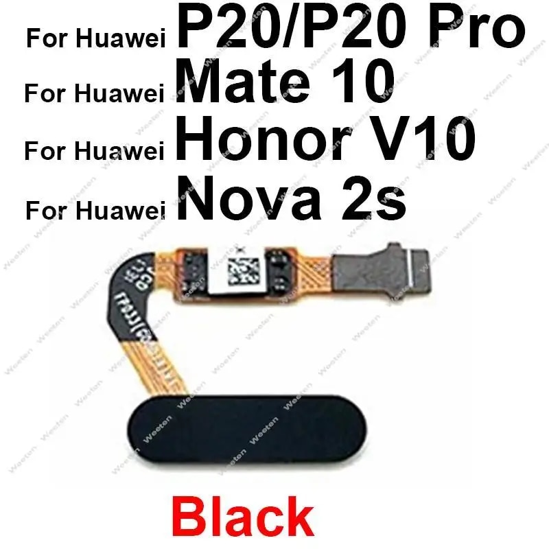 Home Button Fingerprint Sensor For Huawei P20 P20 Pro Mate 10 Nova 2S Return Key Touch Scanner Flex Cable For Honor View V10. 