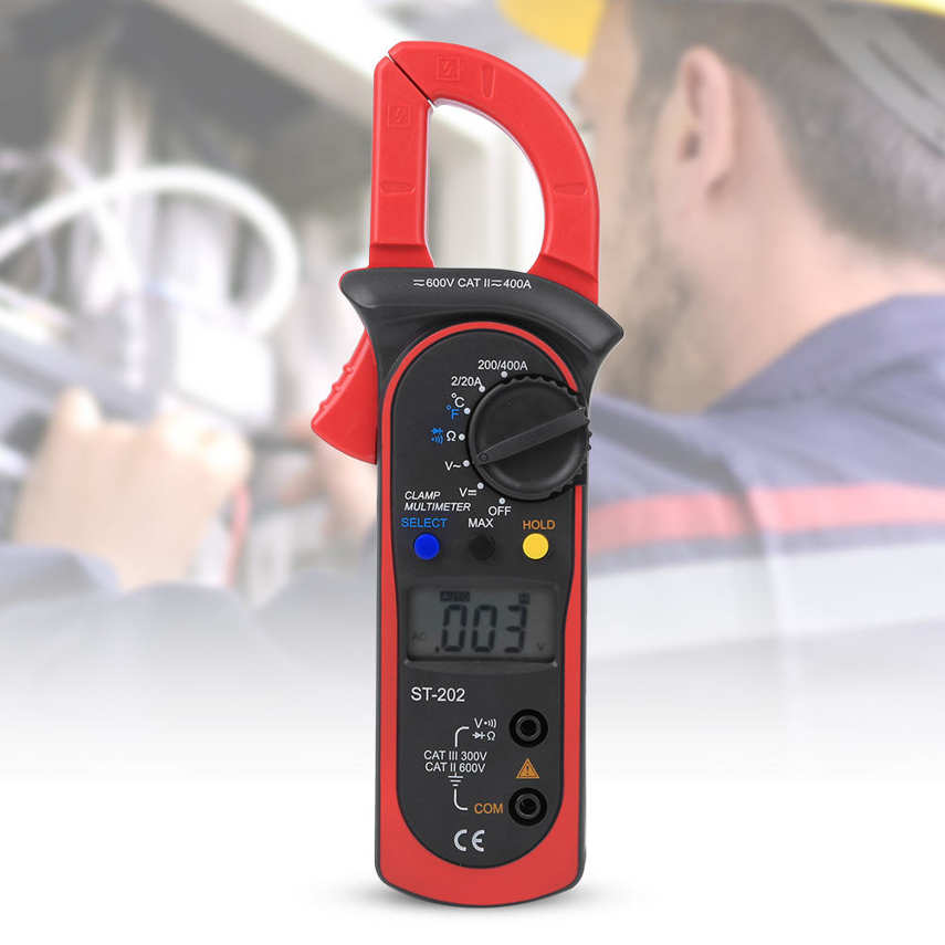 Multimeter Digital Durable ST202 Plastic 30mm Open Jaw for DC Voltage with Testing Pen Temperature Probe Multimeter Digital Durable ST202 Plastic 30mm Open Jaw for DC Voltage with Testing Pen Temperature Probe