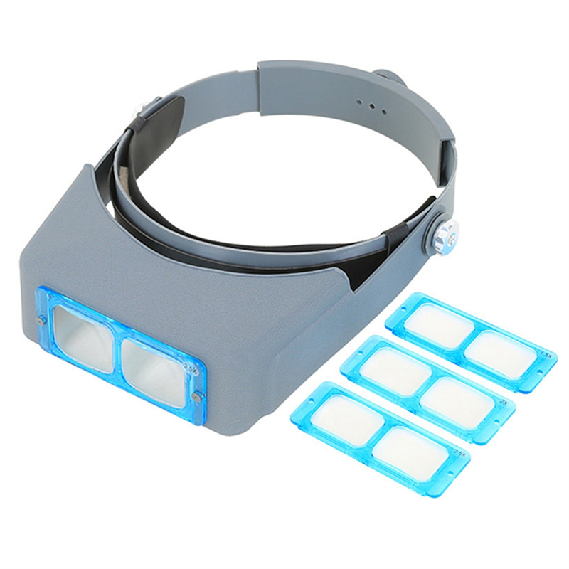 Head-Mounted Magnifying Glass Optical Earphones Magnifying Glass Mobile Phone Repair Reading,1.5X 2X 2.5X 3.5X Easy to Use