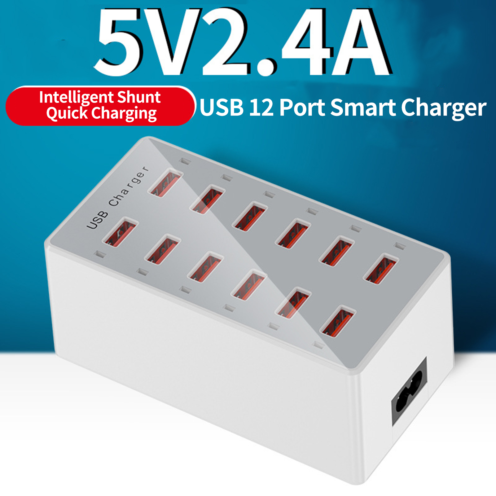 USB Row Socket Double Cooling Multi 12 Port USB Power Station. 