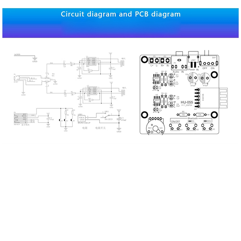 2-Channel Bluetooth Speaker Stereo Amplifier Board Electronic Product DIY Production Circuit Board Welding Kit. 