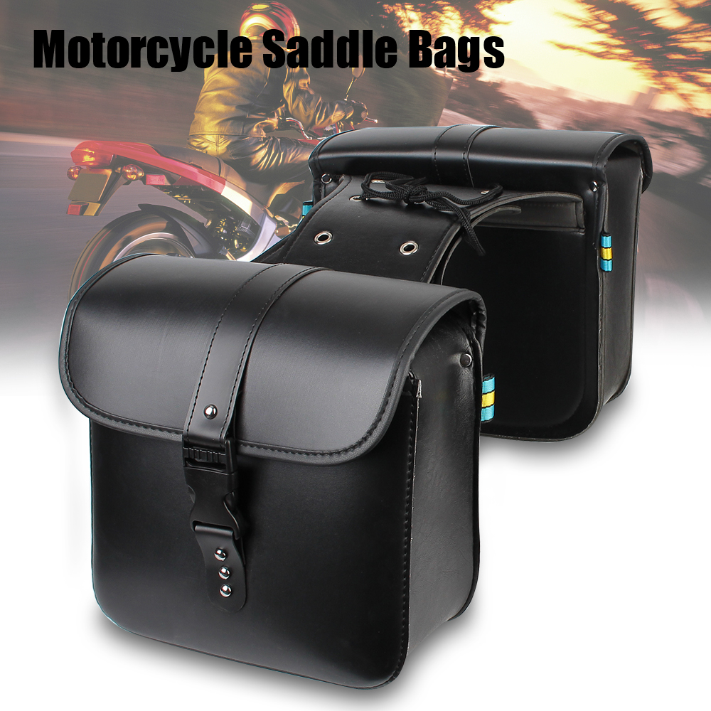 Retro Fashion Motorcycle Saddle Bags Pouch Storage Case Side Luggage Tank  Suitcase Waterproof PU Leather Motorbike Accessories