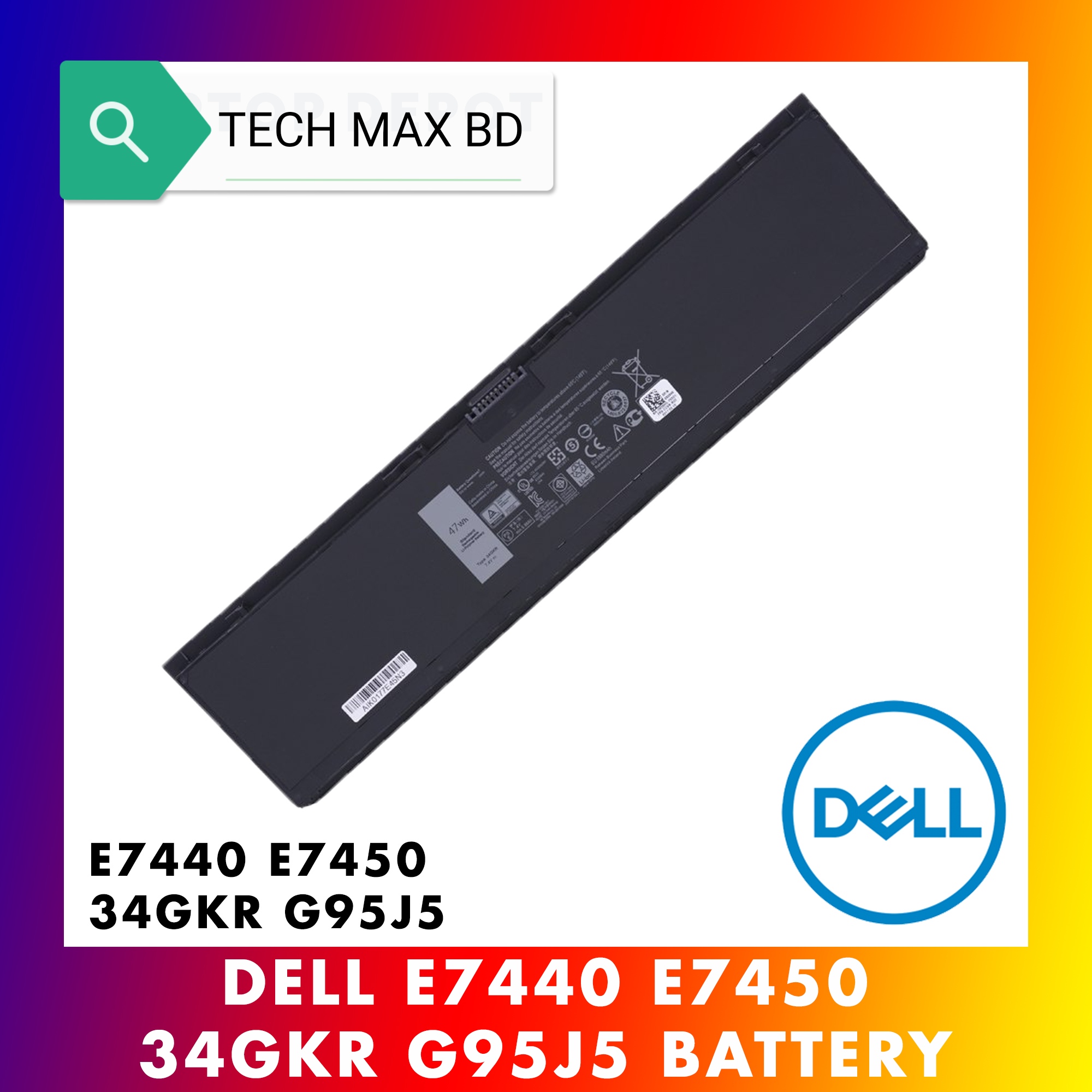 DeII Latitude E7440 E7450 Laptop Battery 34GKR Laptop Battery