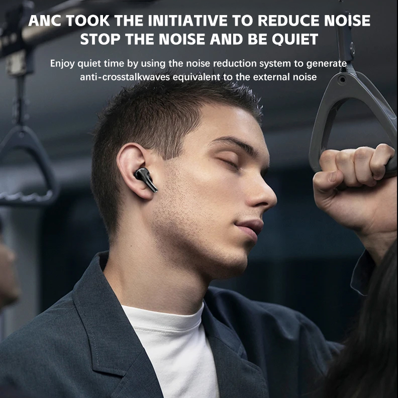 A9 pro Touch Screen ANC Wireless Headset TWS Noise Cancelling Earbud Bluetooth Headphone 5.3 Support APP Long Battery life. 