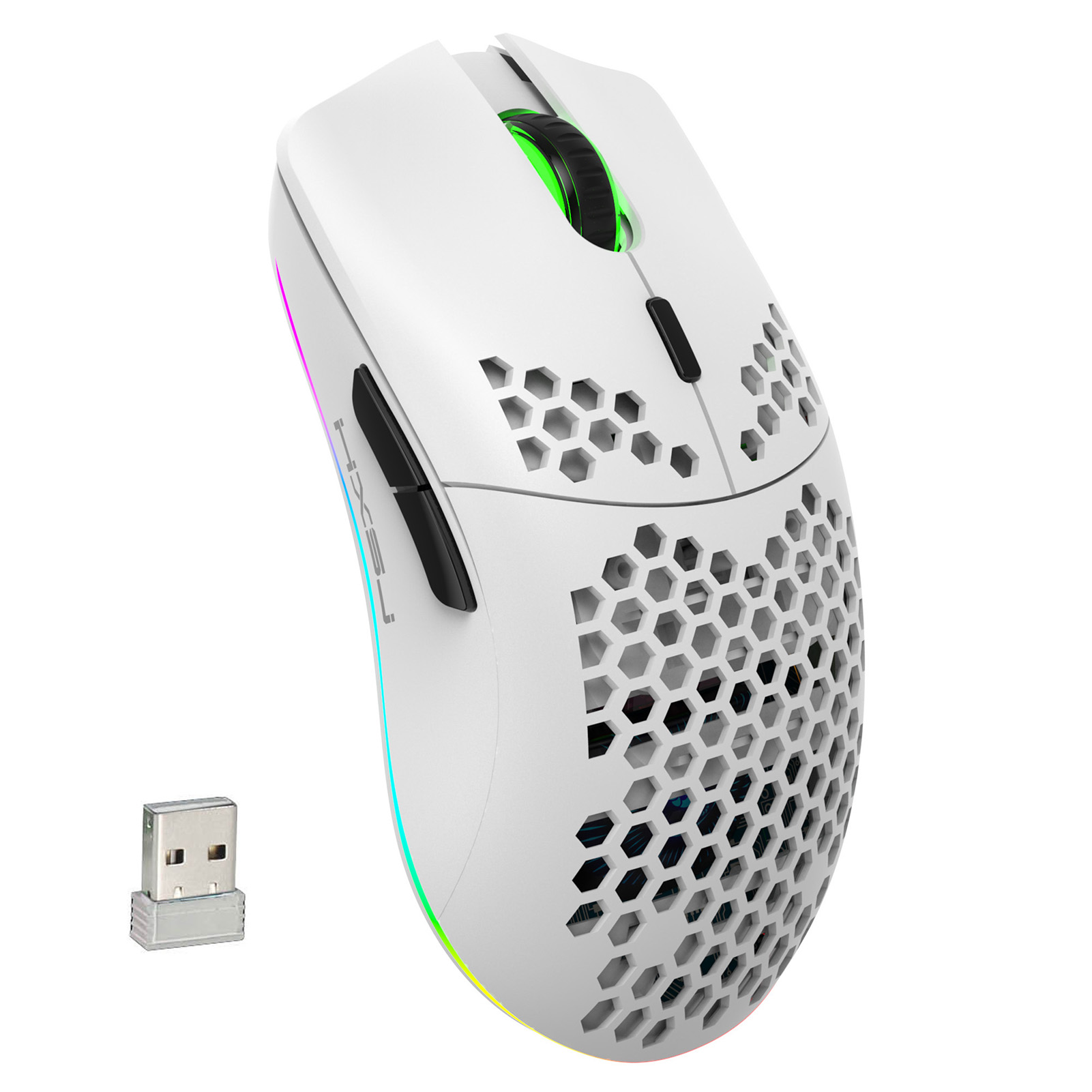 HXSJ T66 RGB 2.4G Gaming Mouse RGB Lighting Charging Mouse with Adjustable DPI Ergonomic Design. 