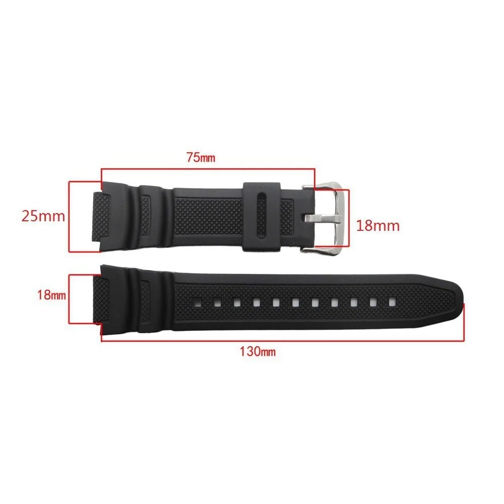 Rubber Watch Strap For SKMEI 1335 1299 1496 Casio AE1100W AE1300 AE1200 F108WH W-800H AQS810 Watch Band Accessories. 