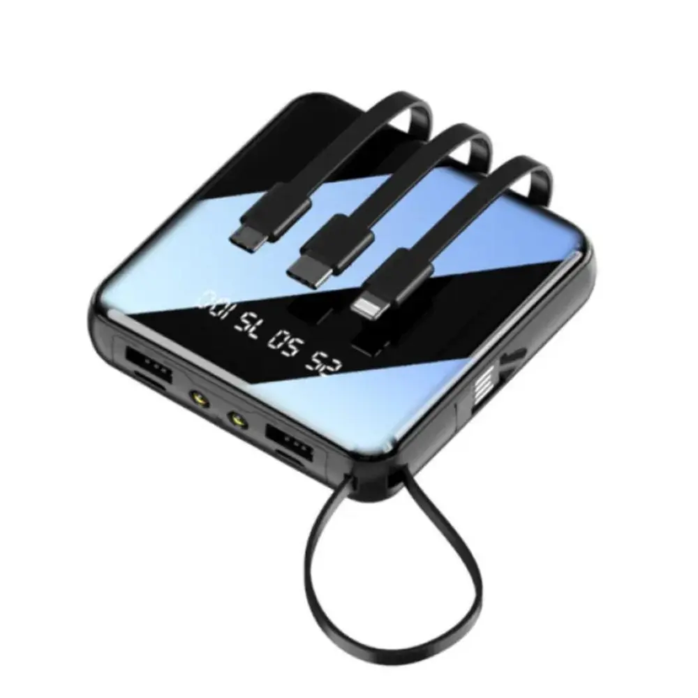 Portable Charger Fast Charging 20000mah Mini Power Bank Charger With Cable Powerbanks Led Flashlight Power Display