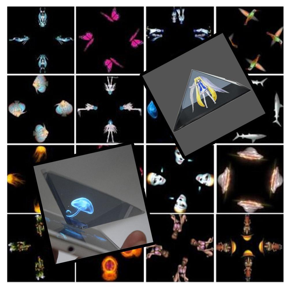 ALLOET Mobile Phone 3D Hologram Projector Display Advertise Holo Box Tablet Showcase Holographic Fil. 