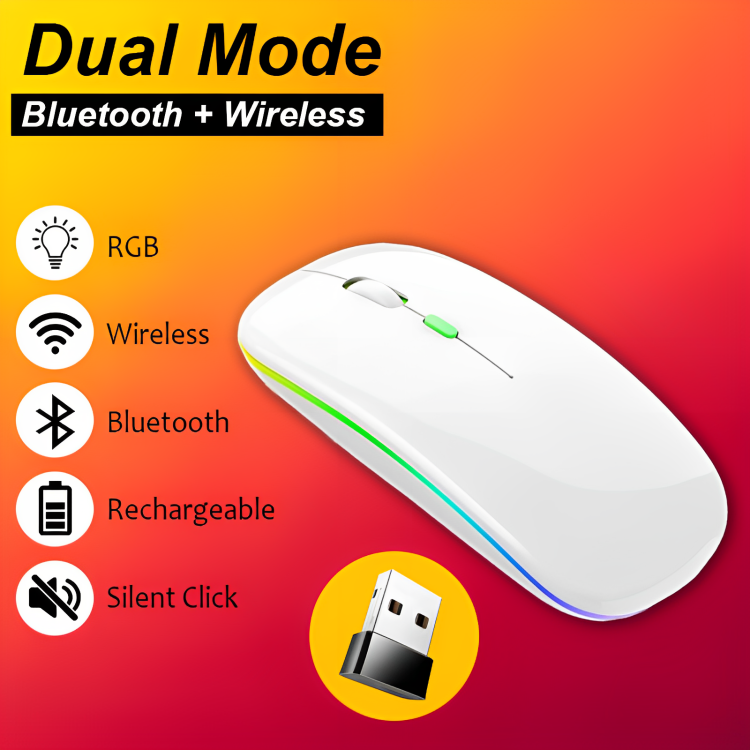Bluetooth Mouse Plus Wireless Mouse M2 Dual Mode Rechargeable RGB Mouse DPI Button