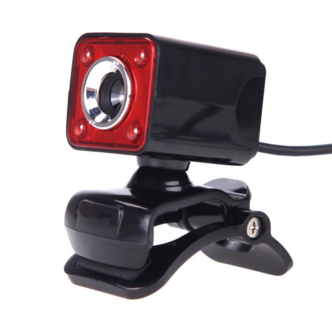 A862 360 Degree Rotatable 480P WebCam USB Wire Camera with Microphone & 4 LED lights for Desktop Skype Computer PC Laptop, Cable Length: 1.4m. 