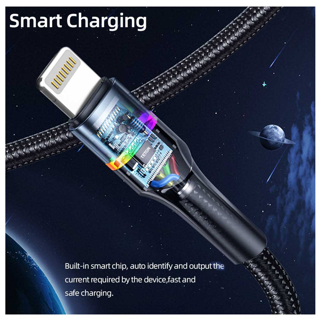 TETON USB C to lightning Braided Cable 20W PD Fast Charger Data Cable for  iPhone 13,12, 12 Pro,11 /iPhone 11 Pro /XS Max X, Macbook Pro, Air, iPad Pro. 