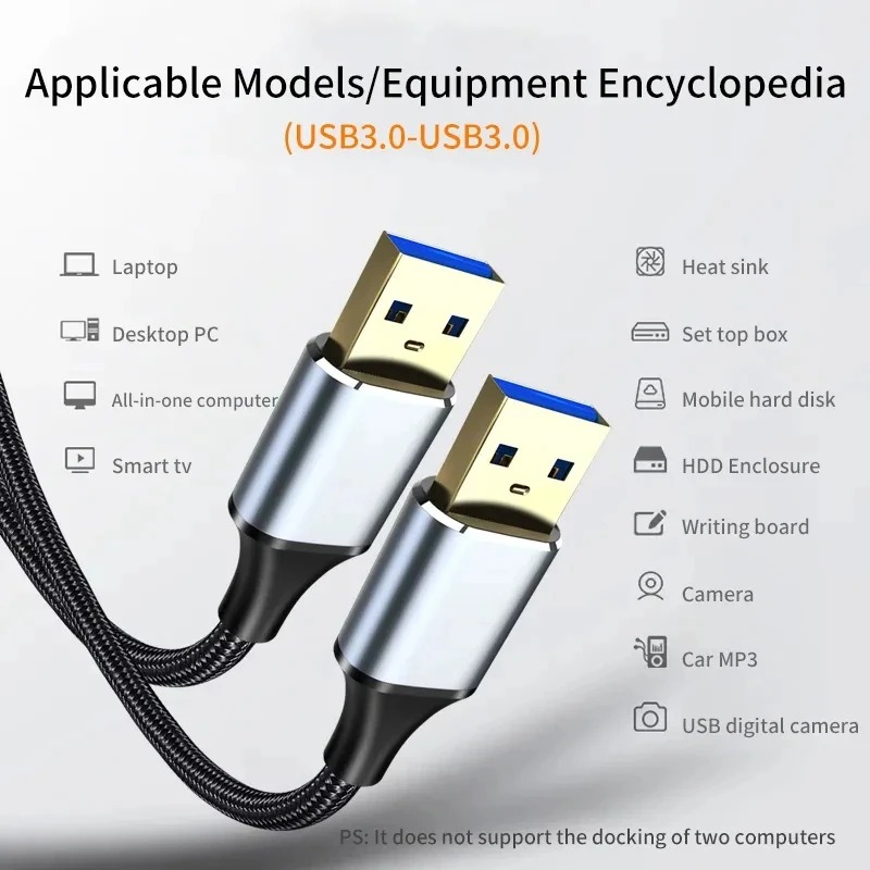 CASIFY G1 USB 3.0 A to A Cable Type A USB Male to Male Cable Cord for Data Transfer Hard Drive Enclosures, Printers, Modems, Cameras 1M. 