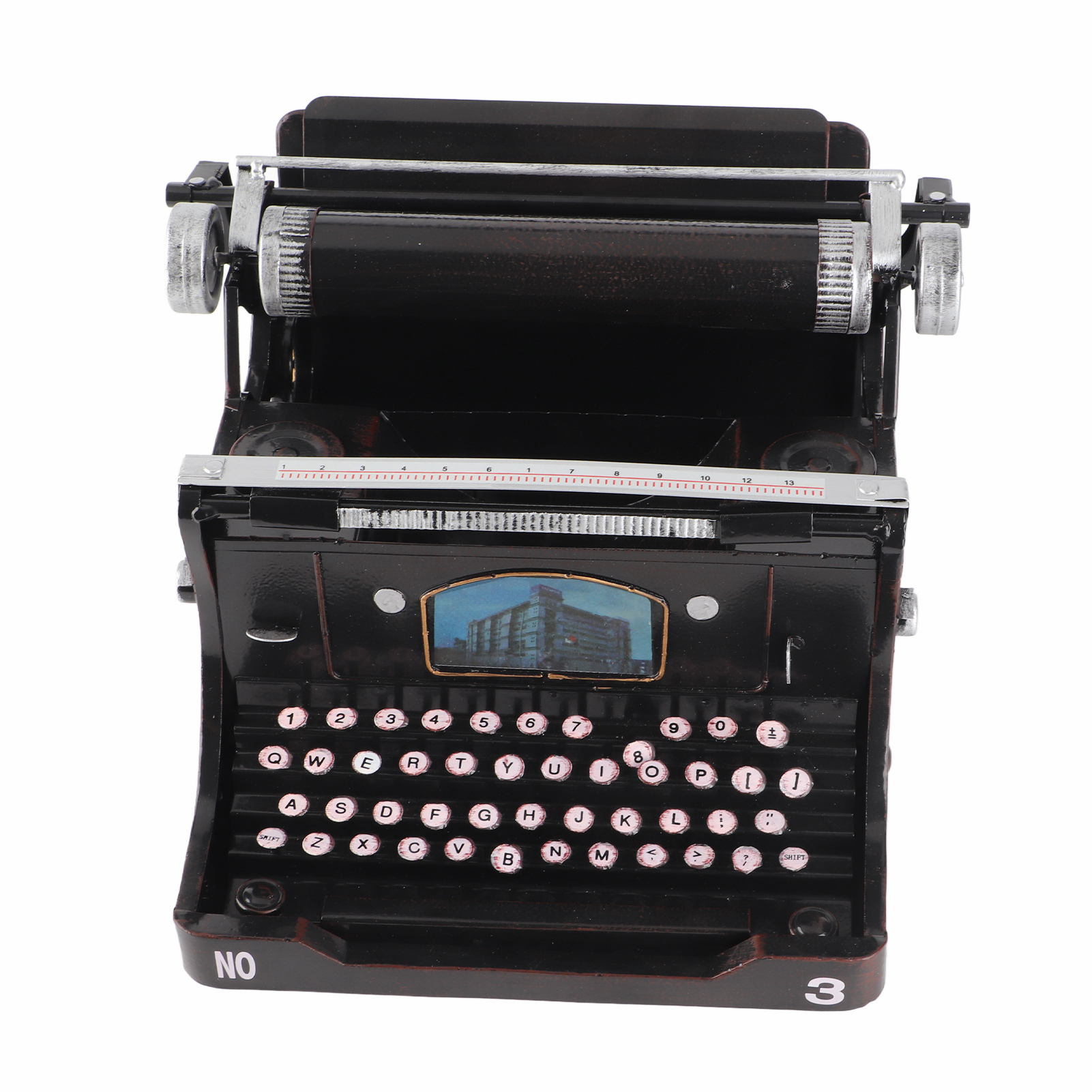 Black Portable Typewriter Rust Resistant Antique Typewriter Model Exquisite Show Taste Widely Applicable Perfect Gift for Home
