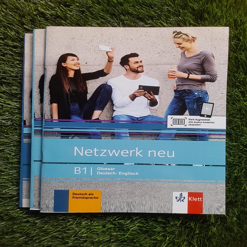 Netzwerk Neu B1 ( KURSBUCH + UBUNGSBUCH+ GlOSSAR ) (Set Of 3 Books ) German Language-Black white Print. 
