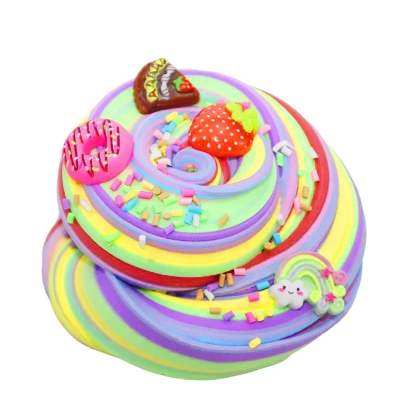 60ml Cloud Slime Fluffy Polymer No Stress Charms for Slimes Putty Slime Kit Plasticine Light Clay Kids Additives Toys. 