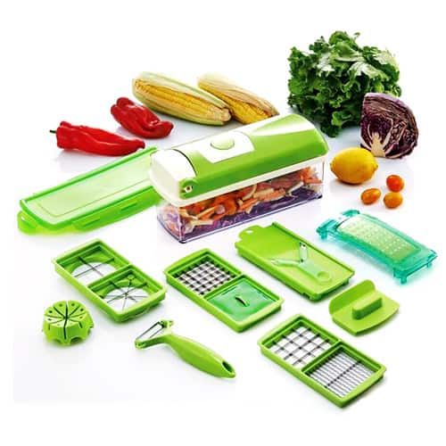 Hozada Nicer Dicer plus Beautiful  Vegetable Slicer Cutter Grater Mandoline Slicer Vegetable Chopper Multipurpose Kitchen Tools with Drain Basket. 