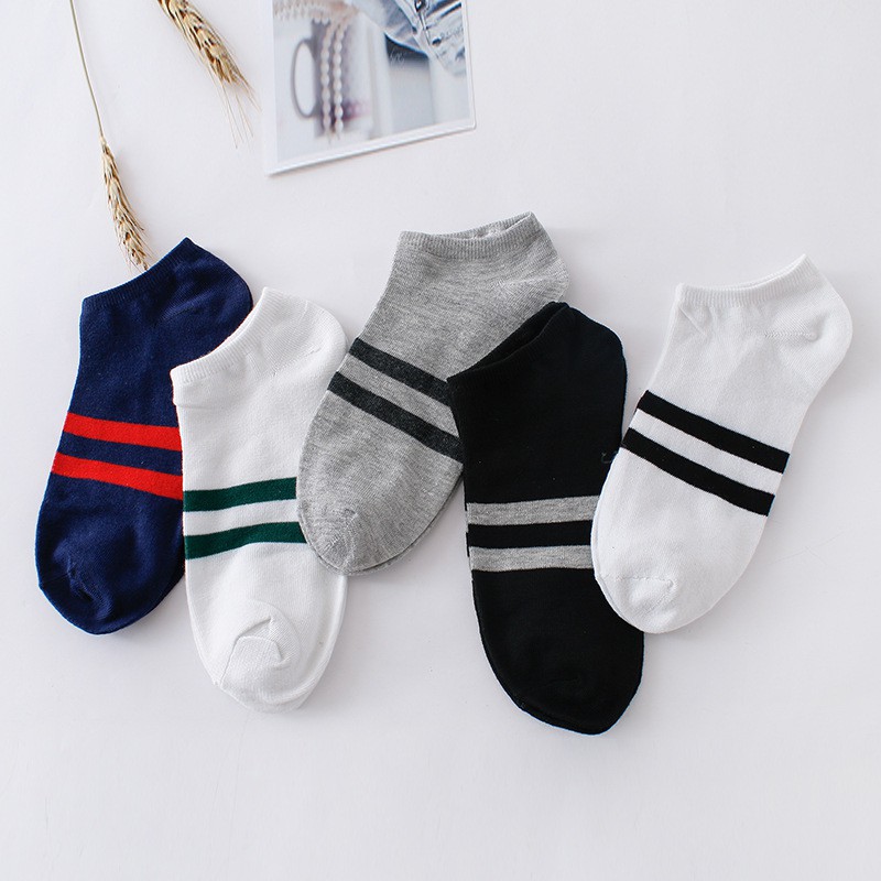 Cotton And Nylon Ankle Socks 5 Pairs For Men - Cycle Random Colors. 