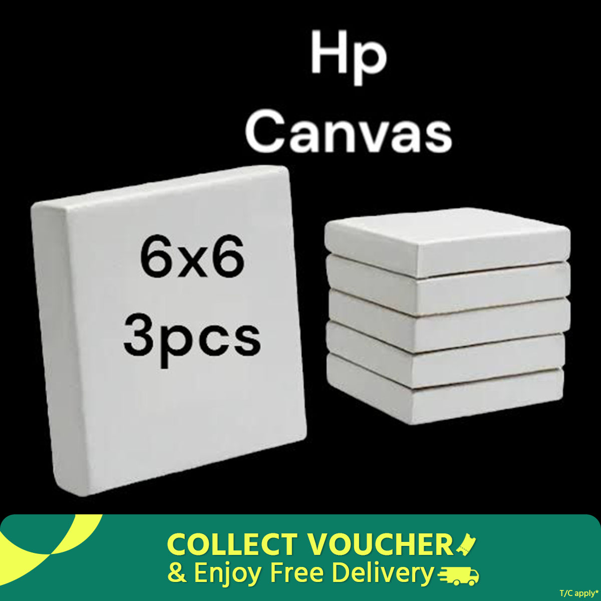 Hp white canvas  6x6 .. 3pcs