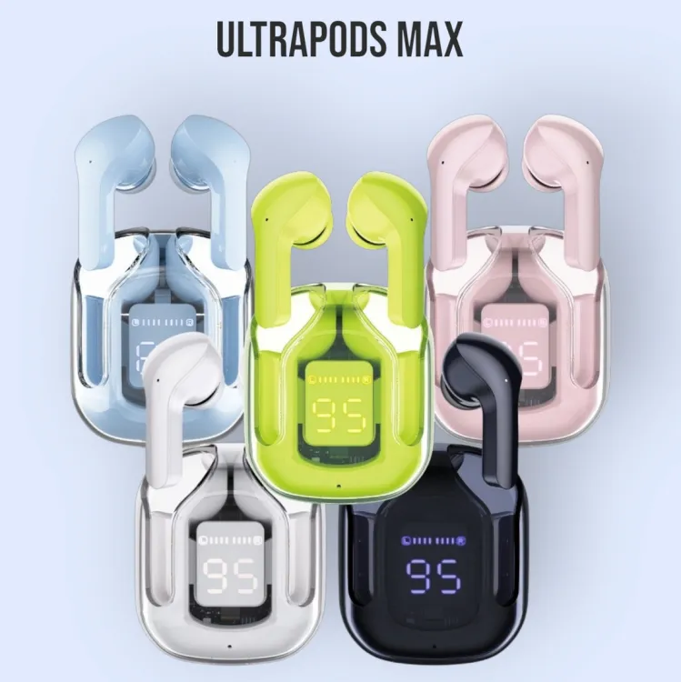 Ultrapods MAX/ PRO TWS Earbud, Bluetooth Earbuds with Display, Transparent Design, 30 Hrs Playtime with Fast Charging, Bluetooth 5.3 + Enc 70 Ratings. 