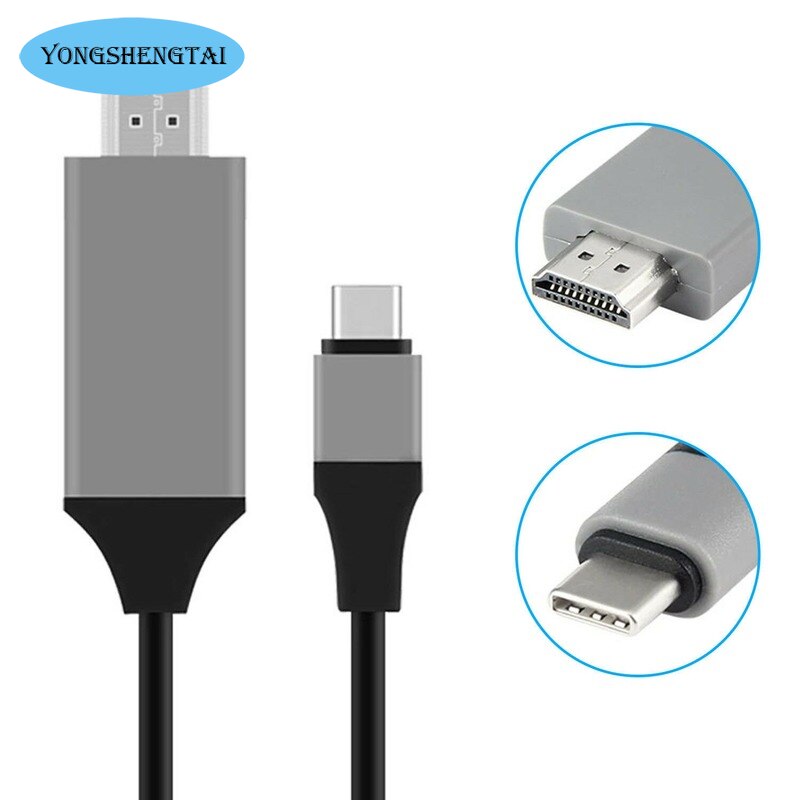 USB C Type To HDMI-compatible 2.0 able 4K HD able 2M Audio and Ethernet for MacBook Samsung S10 Huawei Mate P20 Pro. 