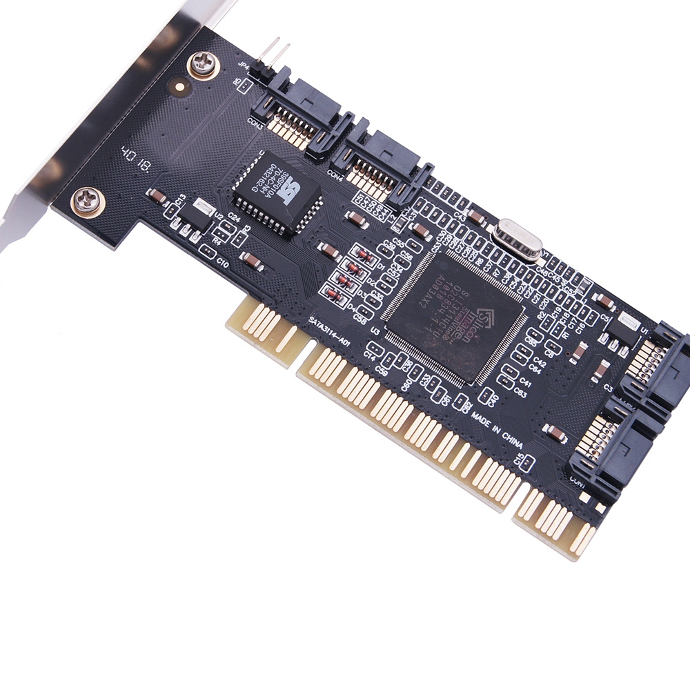 4 Ports PCI SATA Raid Controller Internal Expansion Card with Two Sata Cables, for Desktop PC,Support SATA Hard Drive. 