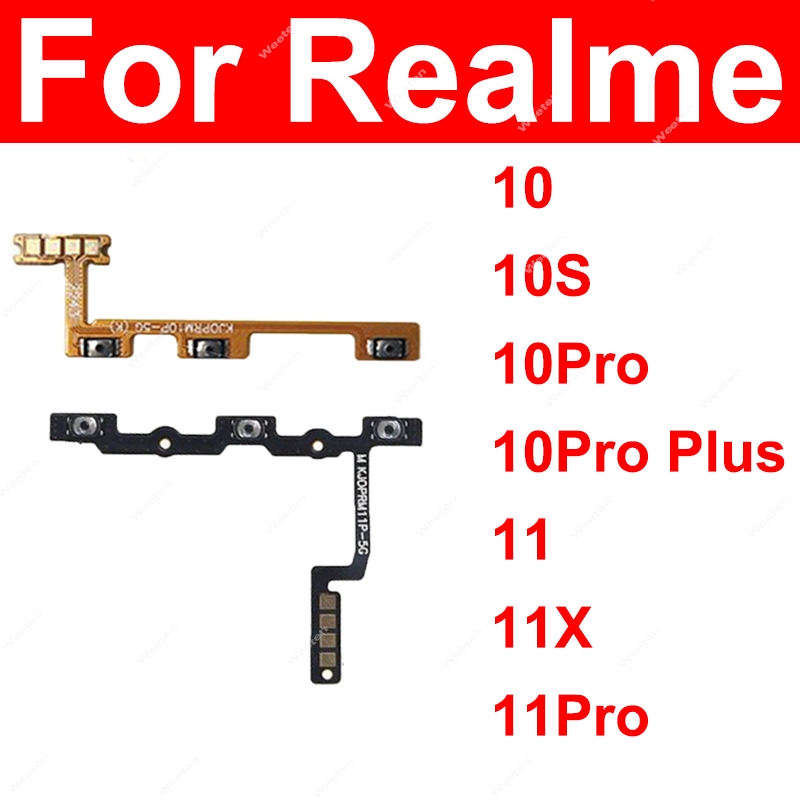 Power Volume Flex Cable For Realme 10 11 Pro Plus 10S 11X 4G 5G On OFF Power Volume Switch Side Keys Flex Cable Parts