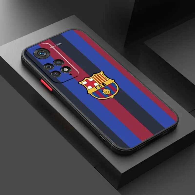 F-FC B-Barcelona Football Phone Case For Redmi Note 12 12S 12T 11 11T 11E 10 10S 9 8 Pro Plus 5G Frosted Translucent Cover. 