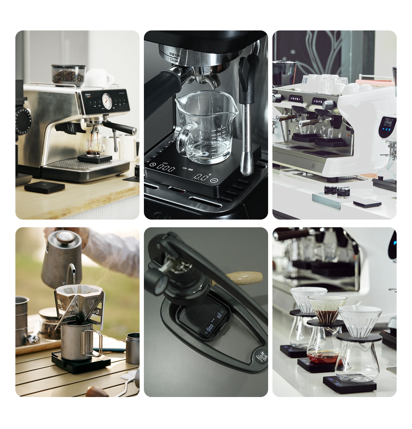 SearchPean Tiny2S Espresso Coffee Kitchen Scale Mini Smart Timer USB 2kg/0.1g g/oz/ml Send Pad Man Woman Gift. 
