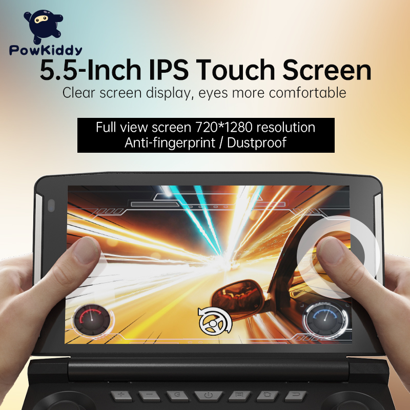 POWKIDDY X18S 5.5 Inch IPS Screen Black Version Android 11 L3+R3 Function Retro Games Handheld Game Console. 