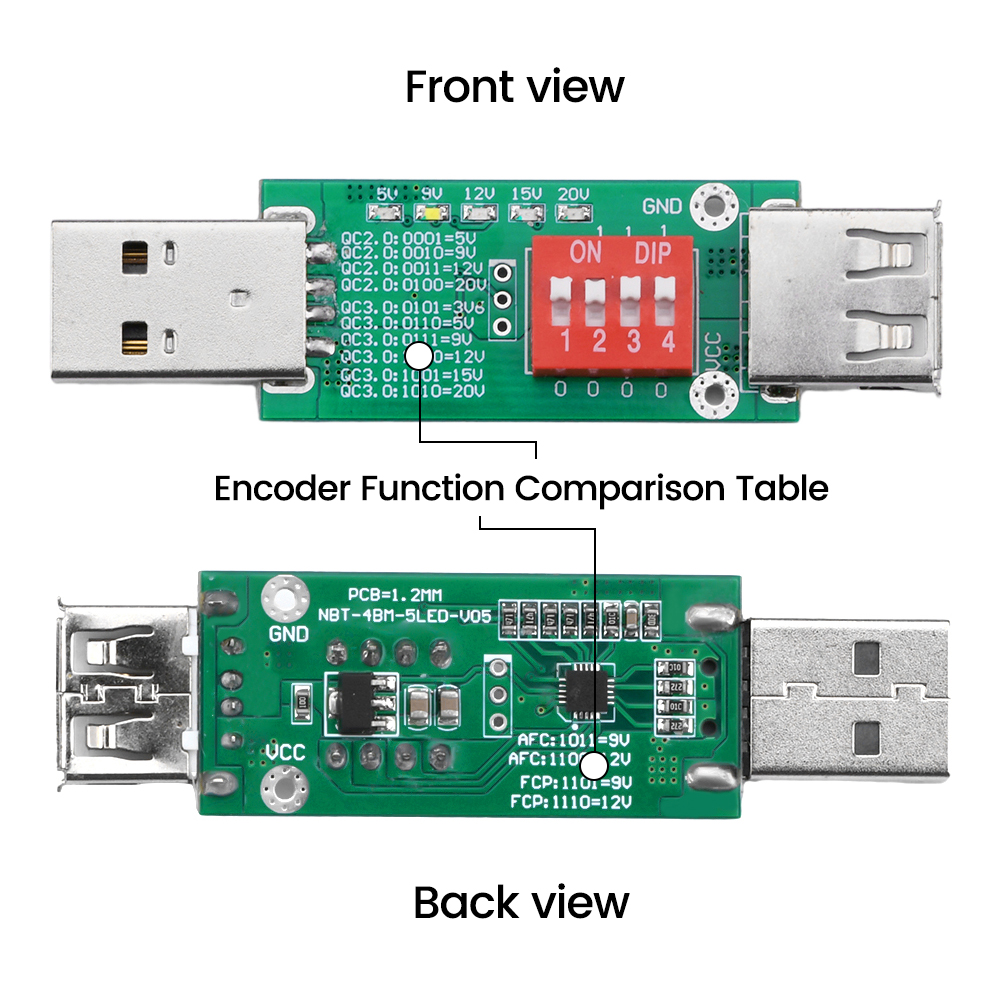 USB Type-C PD Decoy Trigger Board PD2.0 3.0 QC 2.0 3.0 Motherboard Power Supply Voltage Tester DC 5V 9V 12V 15V 20V Fast Charge. 
