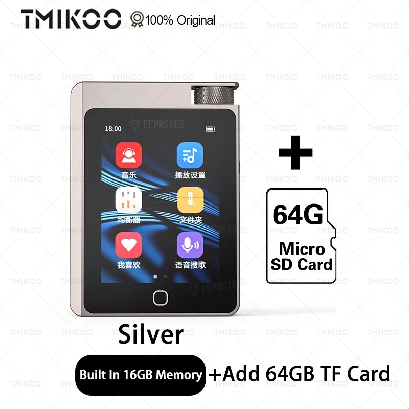 2023 NEW HiFi Lossless MP3 Player with Bluetooth 5.0, DSD High Resolution Digital Audio Player, High-Res Portable Music Player. 