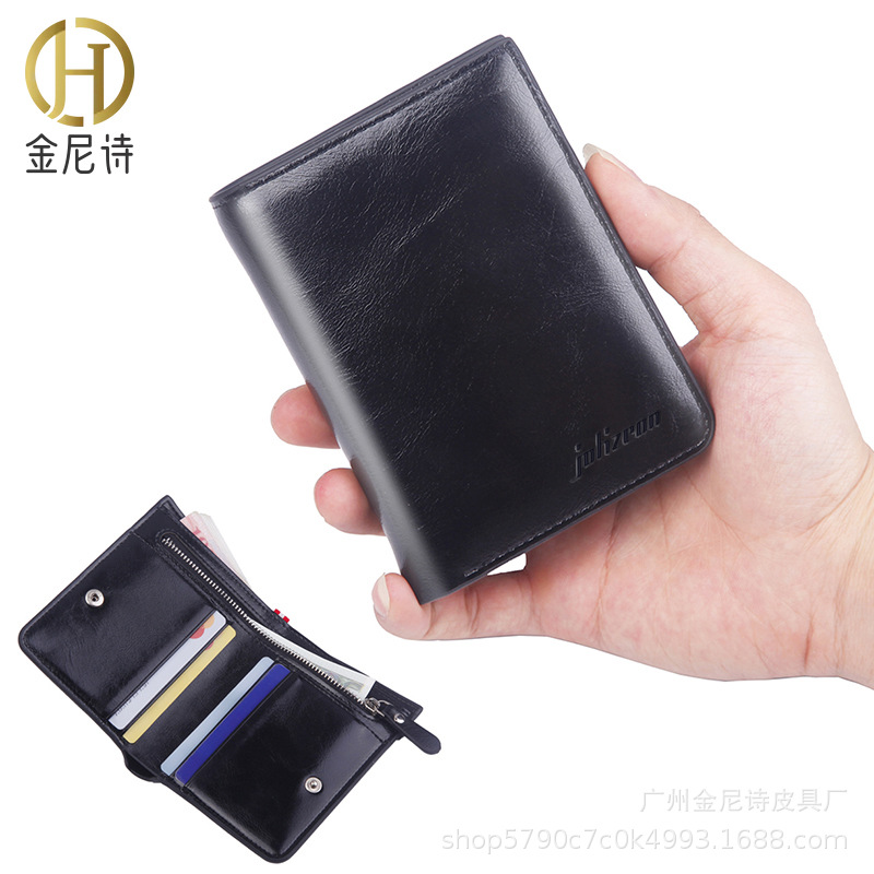 New Men's Zipper Wallet, High end Multi functional Change Bag, Large Currency Wallet