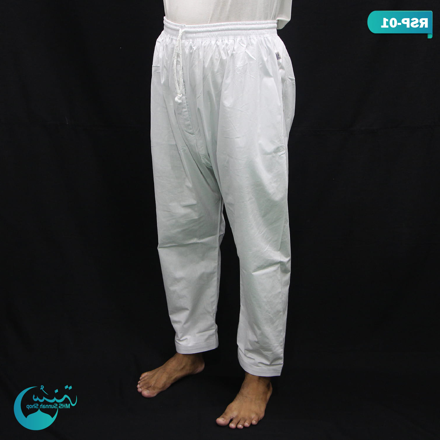 White Color Comfortable Loose Cotton Pajama for Men. 