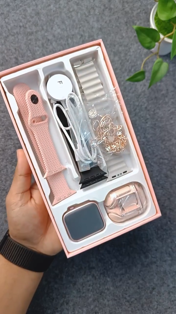 WISME WS-X18 MINI SMART WATCH AIRPODS THREE 3 STRAPS WIRELESS CHARGING. 