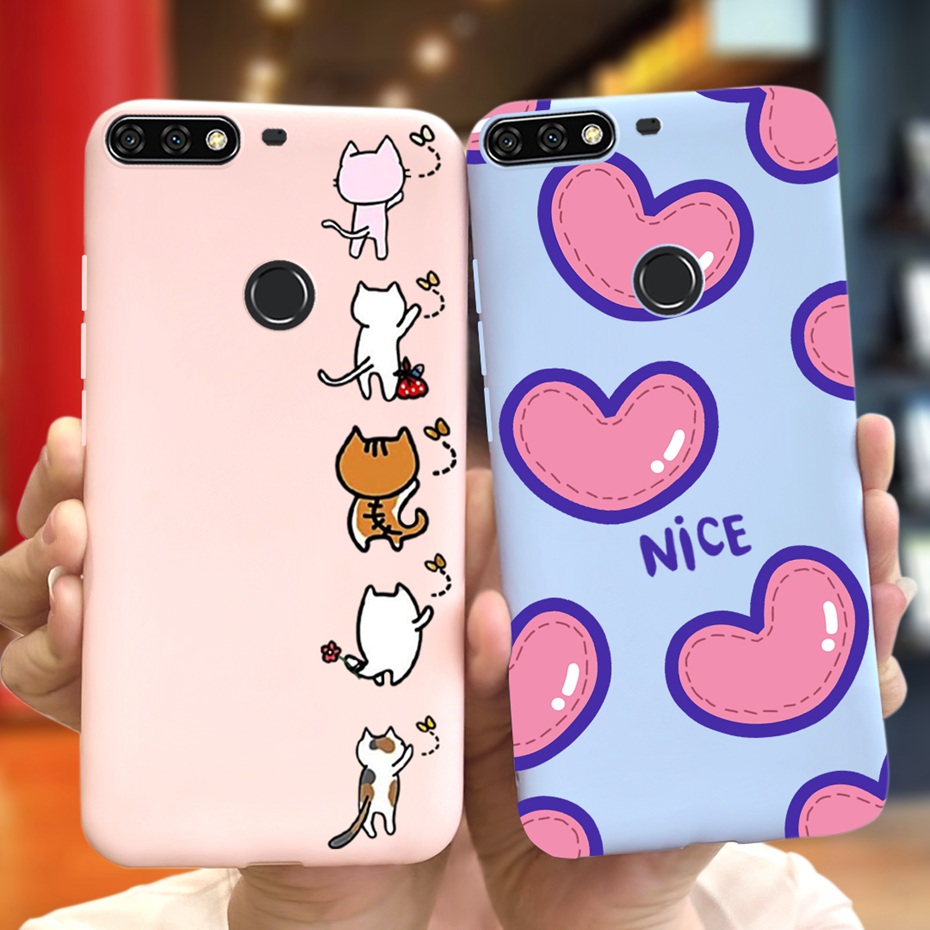 For Huawei Y7 Prime 2018 Lovely Printing Macaroon Silicone Soft Phone Case Back Cover For Huawei Y7 (2018) Y7Prime LDN-LX3 LX2. 