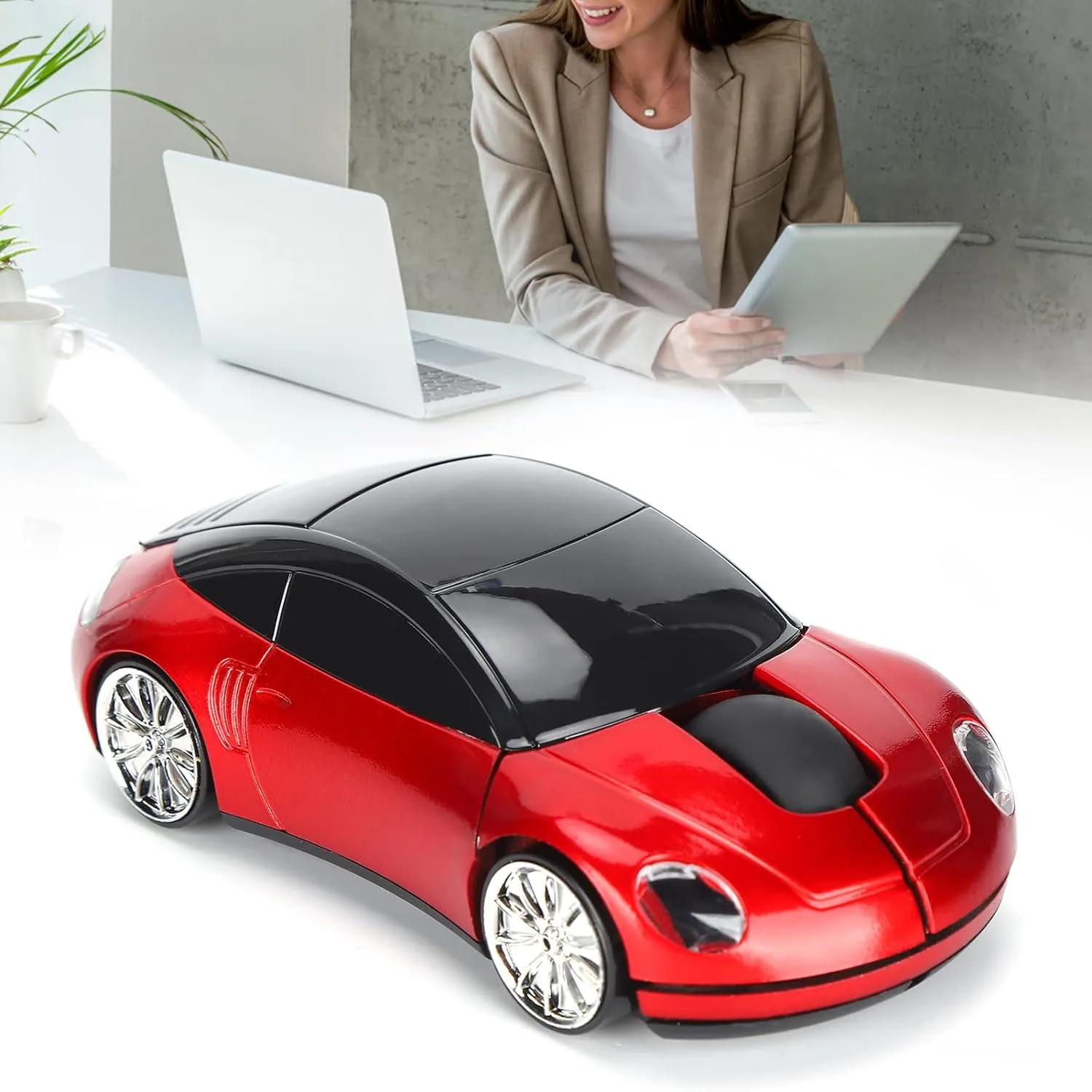 2.4G Wireless Mouse Car Mouse, Wireless Mouse Car Shape Ergonomic Optical Cordless Mice with USB Receiver Mause for PC Office. 