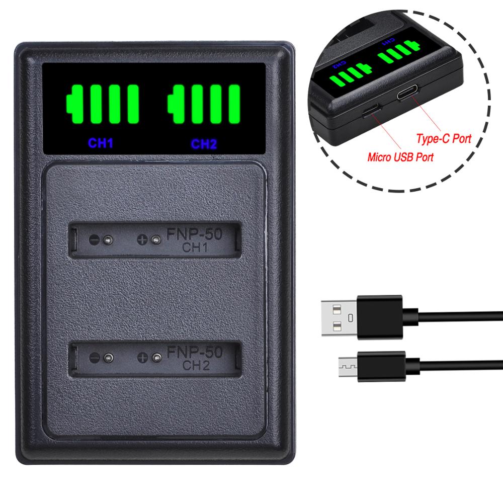 Batmax NP-50 fuji NP50 Battery +LED USB Dual Charger For Nigit Vision Camera for FUJIFILM for Pentax D-Li68 for KODAK KLIC-7004. 
