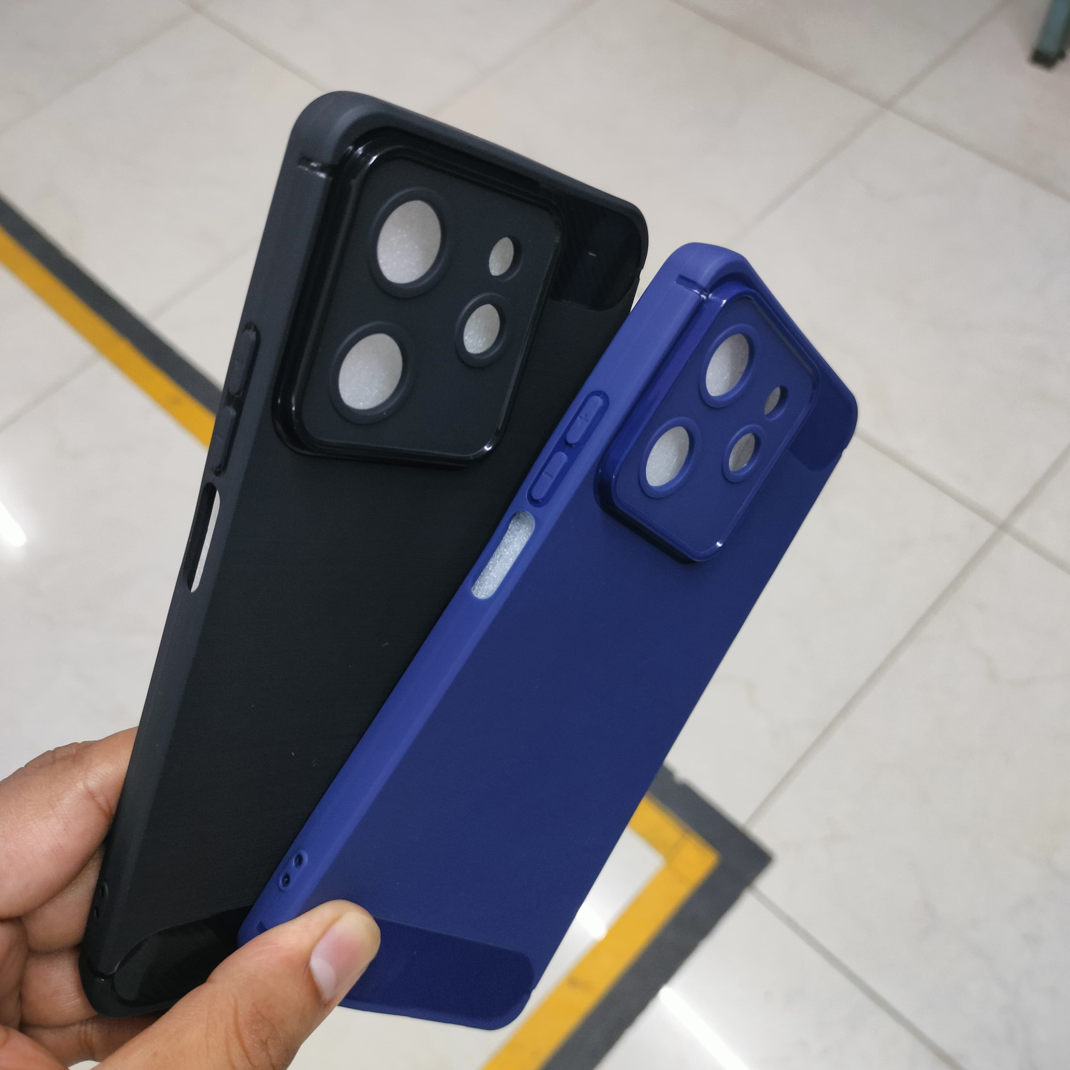 For Lava Benco S1 Pro Back Cover Soft Carbon Fiber Back Case. 