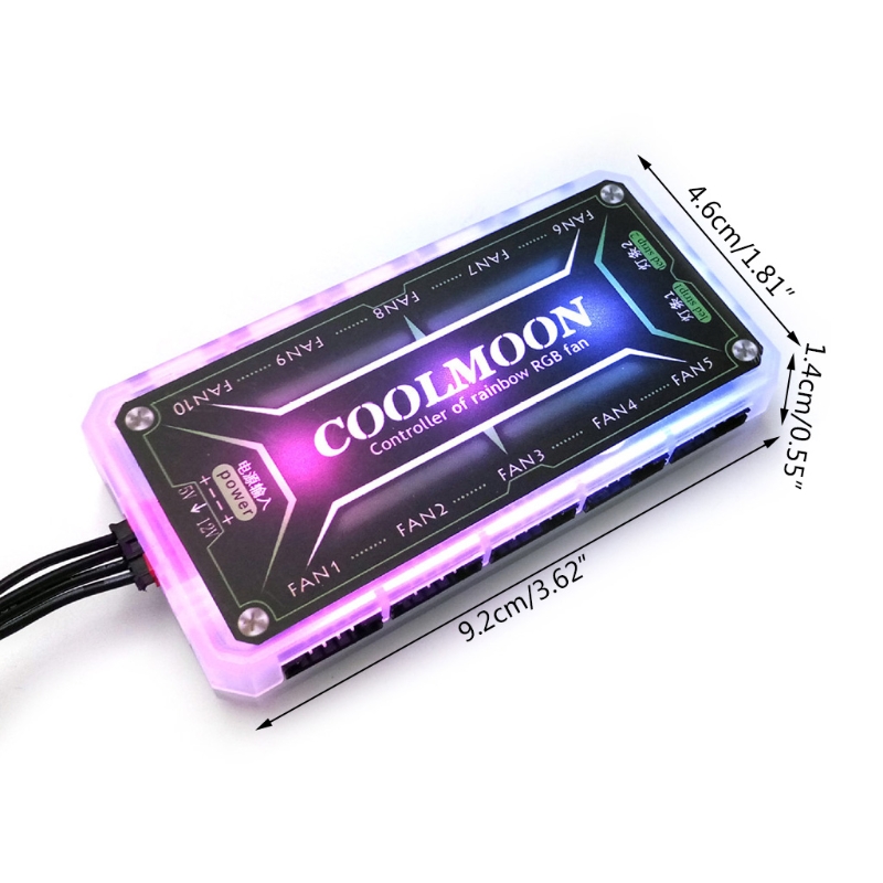 COOLMOON RGB Remote Controller DC12V 5A Chassis Fan Intelligent Controller Lighting Music Fan Controller Control with Cable. 