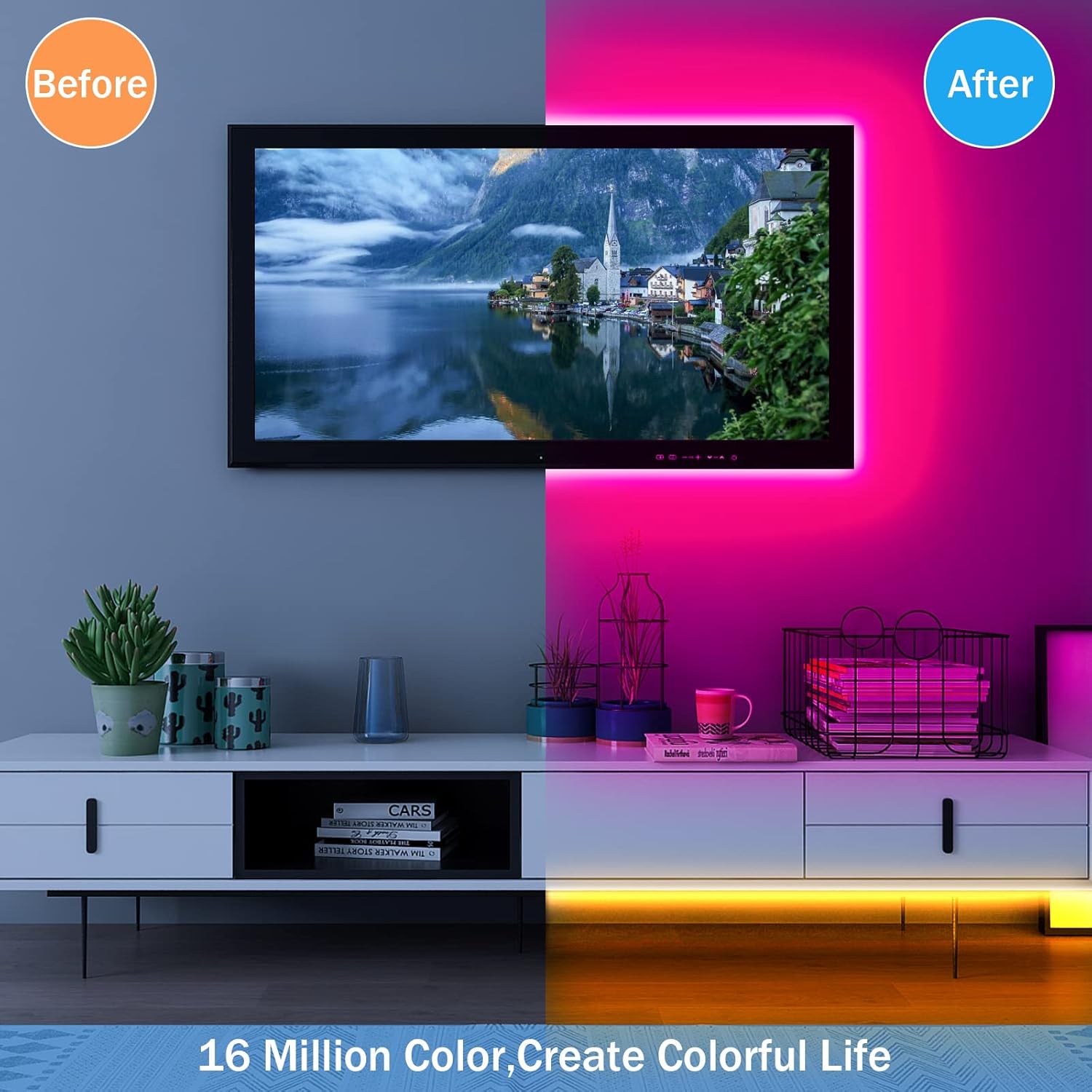 Best Quality 5Meter LED Light Strip TV LED Backlight USB RGB 5050 Color Strip Music Synchronized Color Changing Remote App Control 5Volt Halloween Decorative Night Light Suitable for Home Bedroom Christmas Party Holidays Ceiling lighting. 