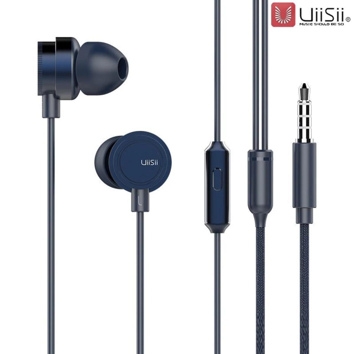মাইক্রোফোনসহ 3.5mm uiisii hm13 ইন-ইয়ার ডায়নামিক হেভি বেইস মেটাল ইয়ারফোন - 299016669. 